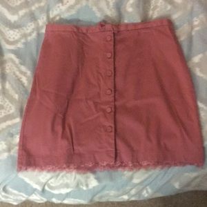 Lauren Conrad Pink Button Up Skirt